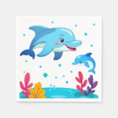 Cute Dolphin Sea Animals Birthday Party Serviette (Vorderseite)