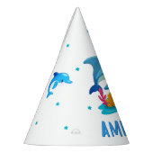 Cute Dolphin Sea Animals Name Birthday Partyhütchen (Links)