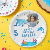 Cute Dolphin Sea Animals Photo Birthday Party Pappteller