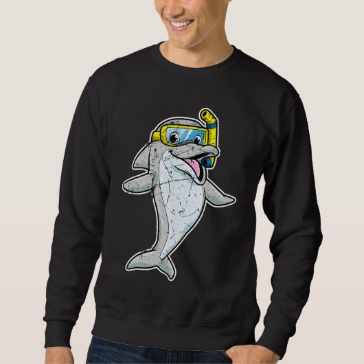 Cute Dolphin Snorkel Whale Sea Animal Cool Men Wom Sweatshirt (Vorderseite)