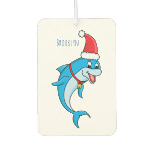 Cute dolphin with Santa hat cartoon Autolufterfrischer