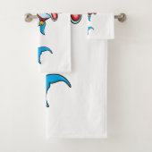 Cute dolphin with Santa hat cartoon Badhandtuch Set (Insitu)