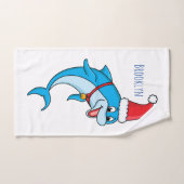 Cute dolphin with Santa hat cartoon Badhandtuch Set (Handtuch)