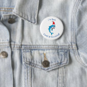 Cute dolphin with Santa hat cartoon Button (Beispiel)