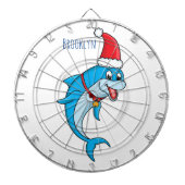 Cute dolphin with Santa hat cartoon Dartscheibe (vorne)