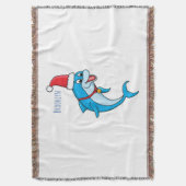 Cute dolphin with Santa hat cartoon Decke (Vorderseite Vertikal)