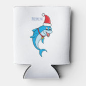 Cute dolphin with Santa hat cartoon Dosenkühler (Vorderseite)