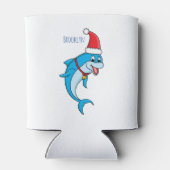 Cute dolphin with Santa hat cartoon Dosenkühler (Rückseite)