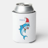 Cute dolphin with Santa hat cartoon Dosenkühler (Kanne Rückseite)