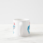 Cute dolphin with Santa hat cartoon Espressotasse (Rückseite)