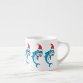 Cute dolphin with Santa hat cartoon Espressotasse (Rechts)