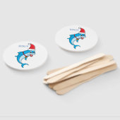 Cute dolphin with Santa hat cartoon Fächer (Non-assembled)