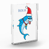 Cute dolphin with Santa hat cartoon Fotoblock (Links)