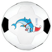 Cute dolphin with Santa hat cartoon Fußball (Gedreht)