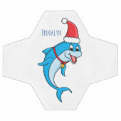 Cute dolphin with Santa hat cartoon Fußball (Flach)