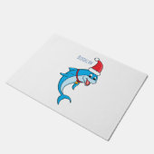 Cute dolphin with Santa hat cartoon Fußmatte (Schrägansicht)