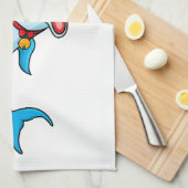Cute dolphin with Santa hat cartoon Geschirrtuch (Viertel Falte)