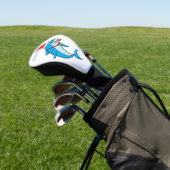 Cute dolphin with Santa hat cartoon Golf Headcover (In SItu)