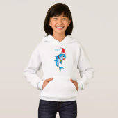 Cute dolphin with Santa hat cartoon Hoodie (Vorne ganz)