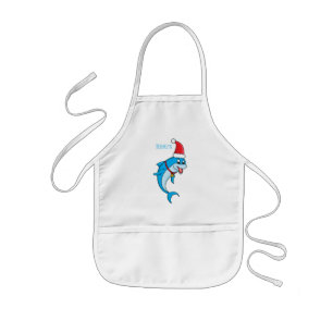 Cute dolphin with Santa hat cartoon Kinderschürze