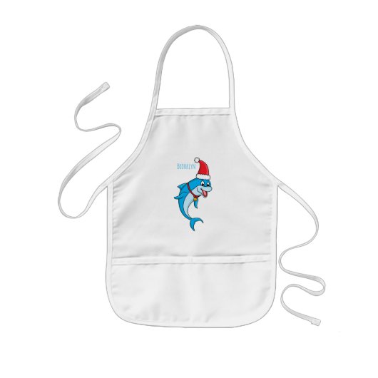 Cute dolphin with Santa hat cartoon Kinderschürze (Vorne)