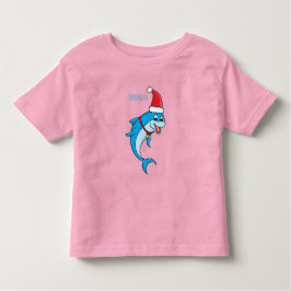 Cute dolphin with Santa hat cartoon Kleinkind T-shirt