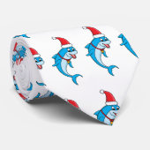 Cute dolphin with Santa hat cartoon Krawatte (Gerollt)
