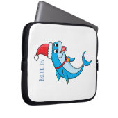 Cute dolphin with Santa hat cartoon Laptopschutzhülle (Vorne Rechts)