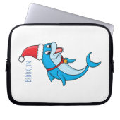 Cute dolphin with Santa hat cartoon Laptopschutzhülle (Vorderseite)
