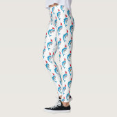 Cute dolphin with Santa hat cartoon Leggings (Links)