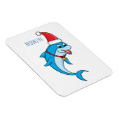 Cute dolphin with Santa hat cartoon Magnet (Rechte Seite)