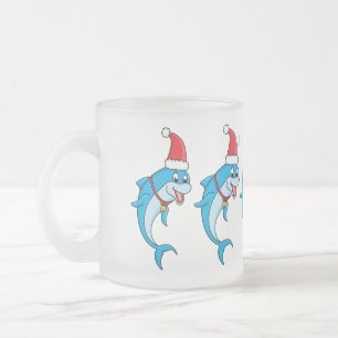 Cute dolphin with Santa hat cartoon Mattglastasse
