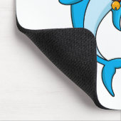 Cute dolphin with Santa hat cartoon Mousepad (Ecke)