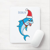 Cute dolphin with Santa hat cartoon Mousepad (Mit Mouse)