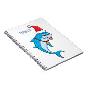 Cute dolphin with Santa hat cartoon Notizblock (Rechte Seite)