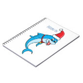 Cute dolphin with Santa hat cartoon Notizblock (Linke Seite)