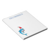 Cute dolphin with Santa hat cartoon Notizblock (angewinkelt)