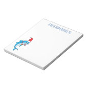 Cute dolphin with Santa hat cartoon Notizblock (Rotiert)