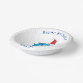 Cute dolphin with Santa hat cartoon Pappteller (Gewinkelt)