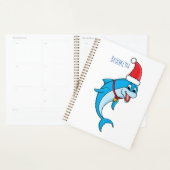 Cute dolphin with Santa hat cartoon Planer (Anzeige)