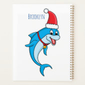 Cute dolphin with Santa hat cartoon Planer (Rückseite)