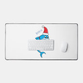 Cute dolphin with Santa hat cartoon Schreibtischunterlage (Tastatur & Maus)