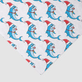 Cute dolphin with Santa hat cartoon Seidenpapier (Ausschnitt)