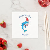 Cute dolphin with Santa hat cartoon Serviette (Beispiel)