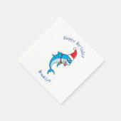 Cute dolphin with Santa hat cartoon Serviette (Ecke)
