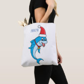 Cute dolphin with Santa hat cartoon Tasche (Von Nahem)