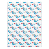 Cute dolphin with Santa hat cartoon Tischdecke (Vorderseite)
