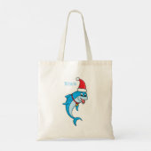 Cute dolphin with Santa hat cartoon Tragetasche (Rückseite)
