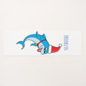Cute dolphin with Santa hat cartoon Yogamatte (Rückseite (Horizontal))