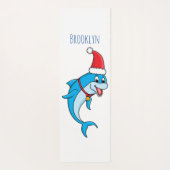Cute dolphin with Santa hat cartoon Yogamatte (Rückseite)